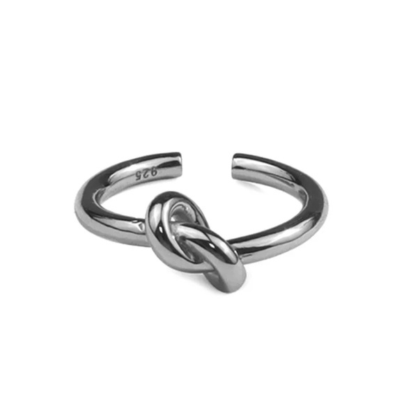 NEW 925 STERLING SILVER KNOTTED ADJUSTABLE RING, CUTE RING, SHINY RING. - Picture 5 of 5